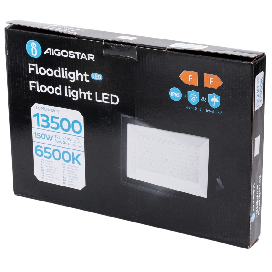Aigostar - LED reflektor LED/150W/230V 6500K IP65 čierna