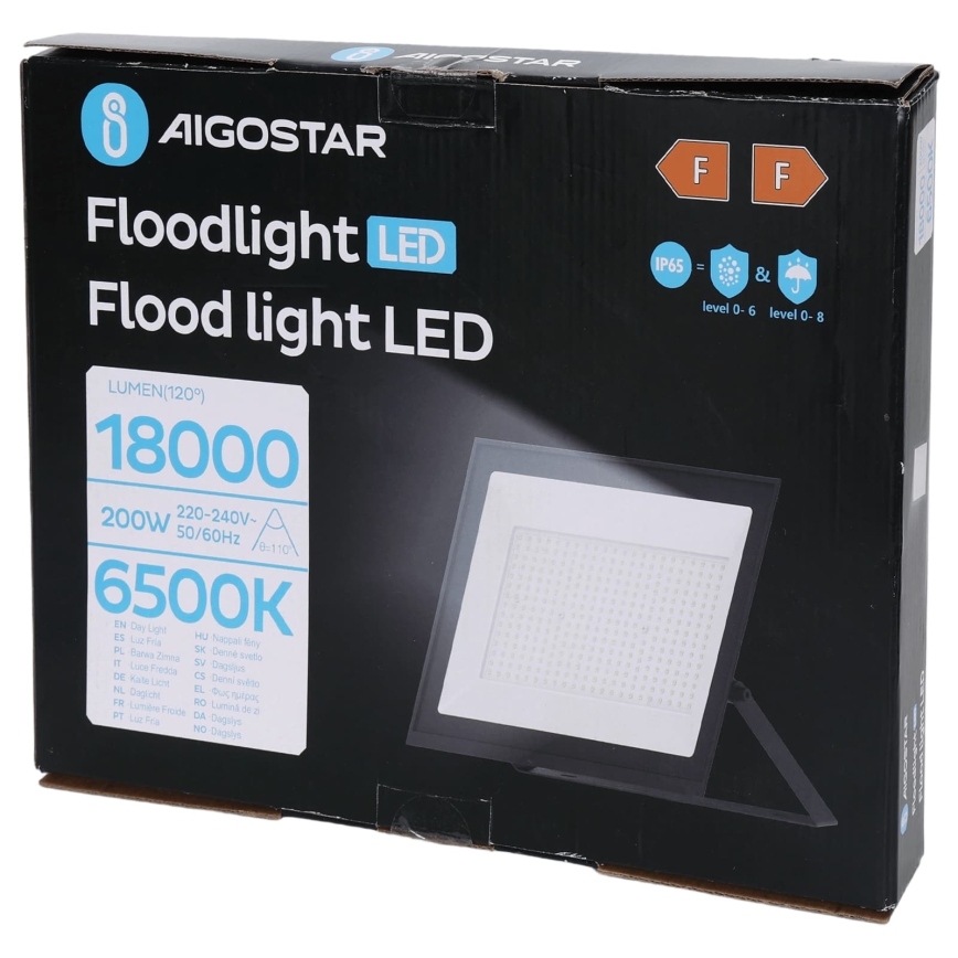 Aigostar - LED Reflektor LED/200W/230V 6500K IP65 čierna