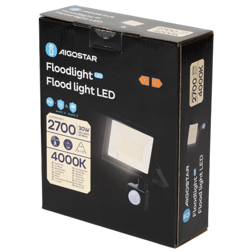 Aigostar - LED reflektor s pohybovým senzorom LED/30W/230V 4000K IP65