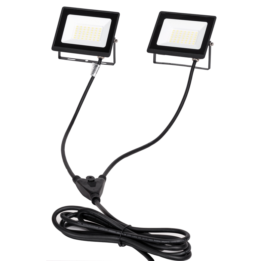 Aigostar - LED reflektor so stojanom 2xLED/30W/230V 6500K IP65 oranžová/čierna