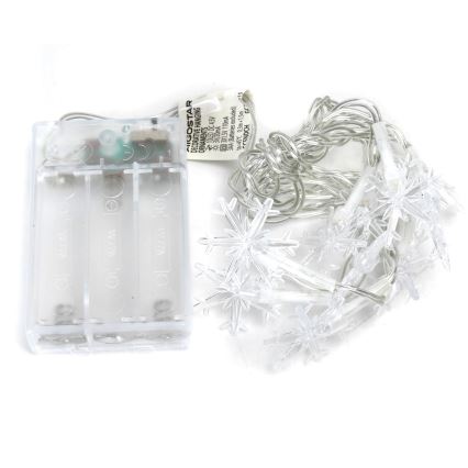 Aigostar - LED reťaz 10×LED/3×AA, 1,5 m, teplá biela, snehové vločky