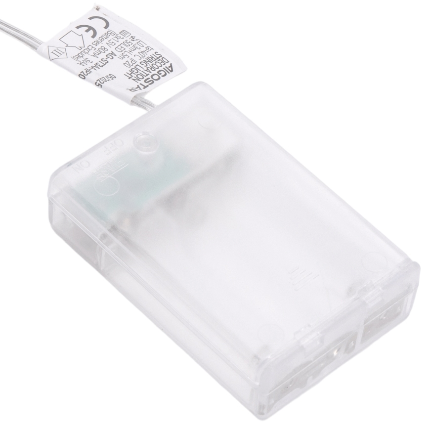 Aigostar - LED reťaz 20xLED/3xAA 2 m teplá biela strieborná