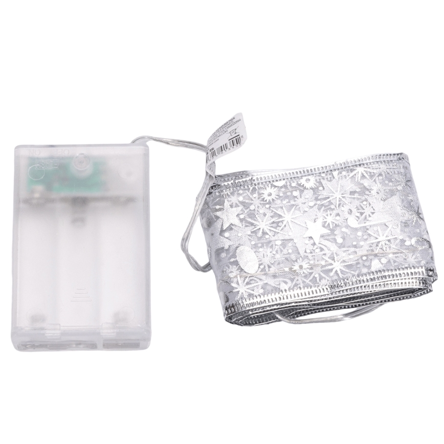 Aigostar - LED  reťaz 50xLED/3xAA 5 m teplá biela strieborná