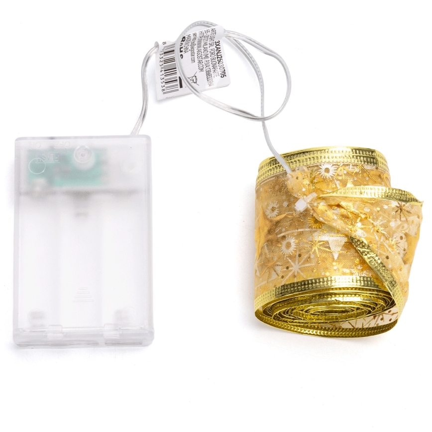 Aigostar - LED reťaz 50xLED/3xAA 5m teplá biela zlatá