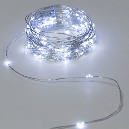 Aigostar - LED vonkajšia reťaz 50xLED/3xAA 5,3 m studená biela