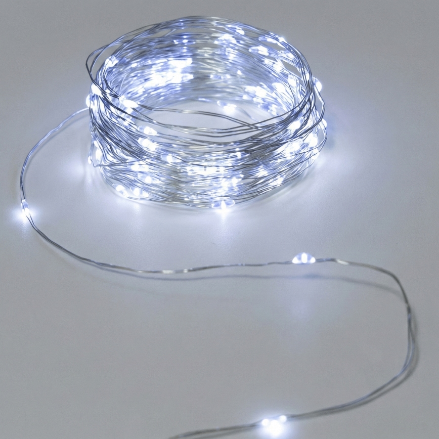 Aigostar - LED vonkajšia reťaz 50xLED/3xAA 5,3 m studená biela