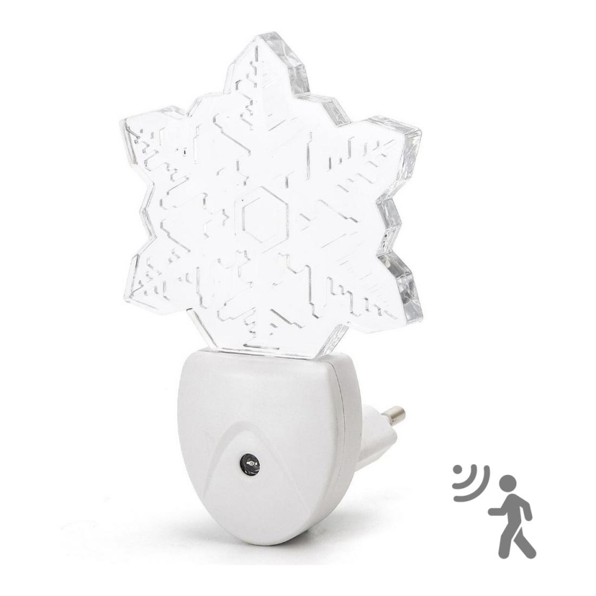 Aigostar - LED RGB Nočné svetlo so senzorom súmraku LED/0,5W/230V vločka