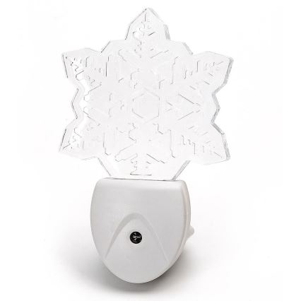 Aigostar - LED RGB Nočné svetlo so senzorom súmraku LED/0,5W/230V vločka