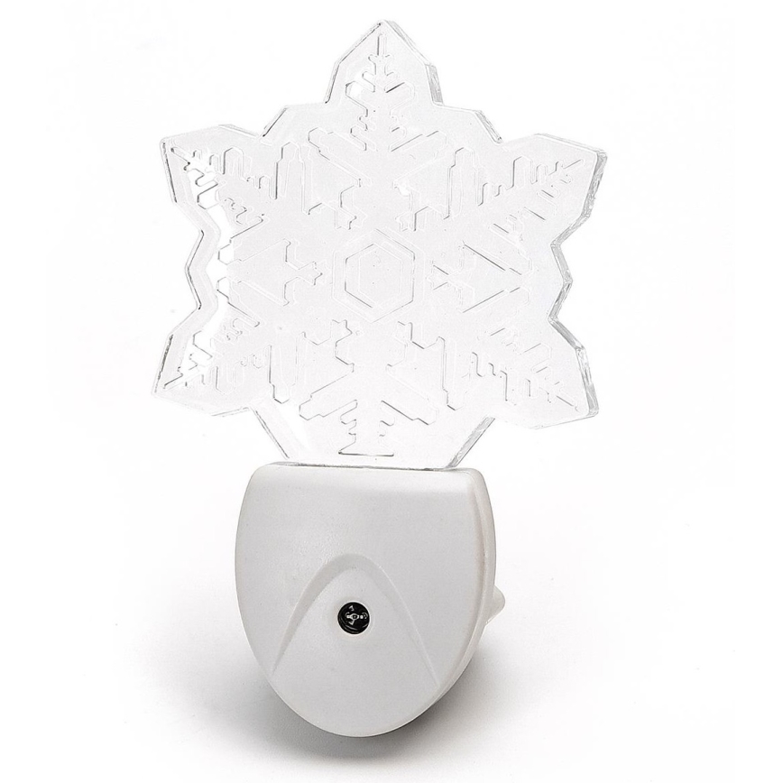 Aigostar - LED RGB Nočné svetlo so senzorom súmraku LED/0,5W/230V vločka