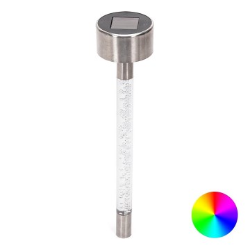 Aigostar - LED RGB Solárna lampa LED/0,006W/1,2V 36,7cm matný chróm IP44