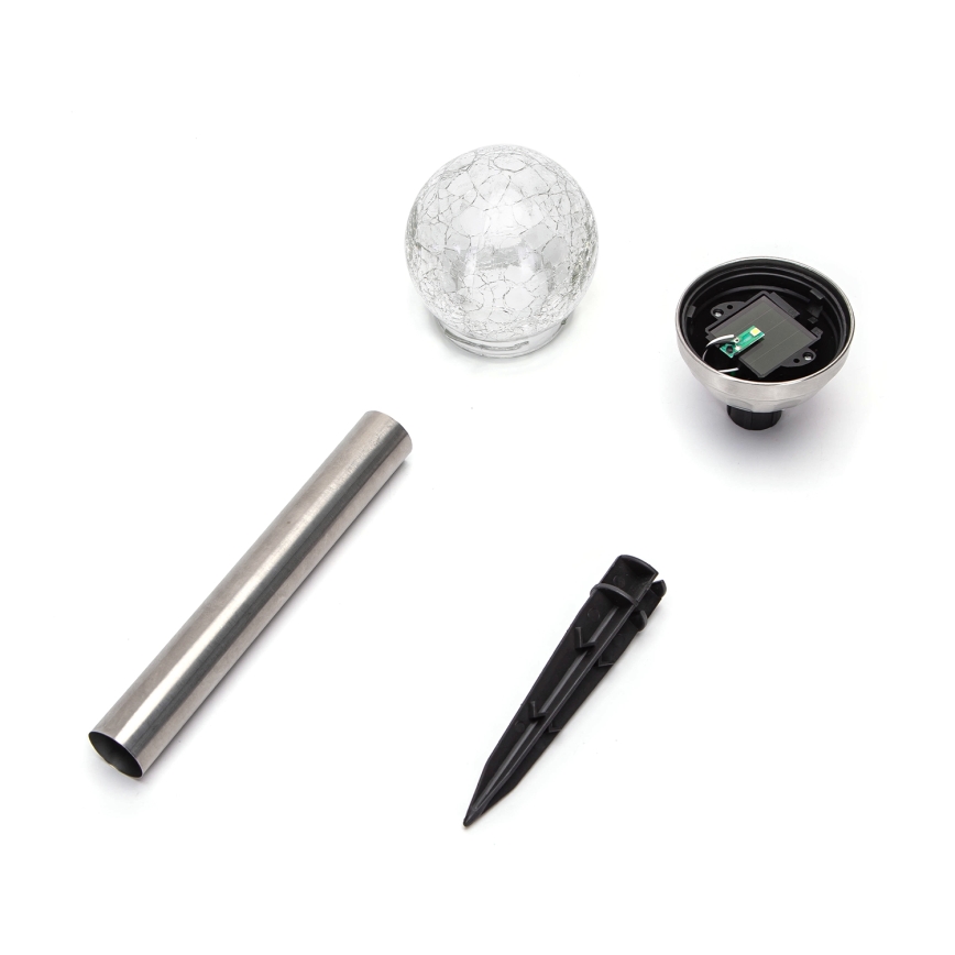 Aigostar - LED RGB Solárna lampa LED/0,006W/1,2V 37,8cm matný chróm IP44