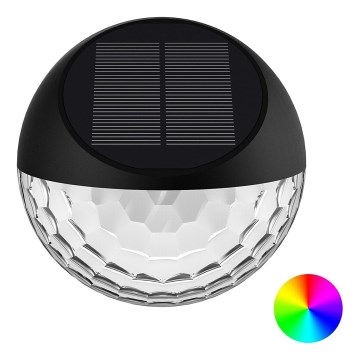 Aigostar - LED RGB Solárne nástenné svietidlo LED/2W/1,2V čierna IP44