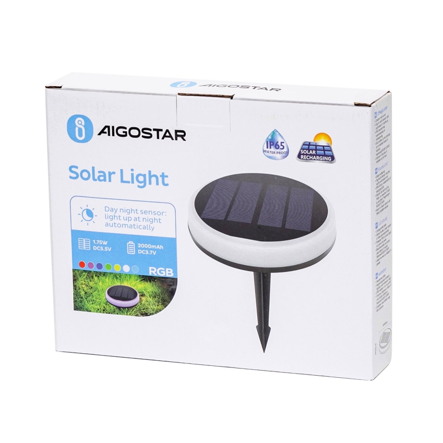 Aigostar - LED RGB Solárne svietidlo LED/0,6W/3,7V IP65