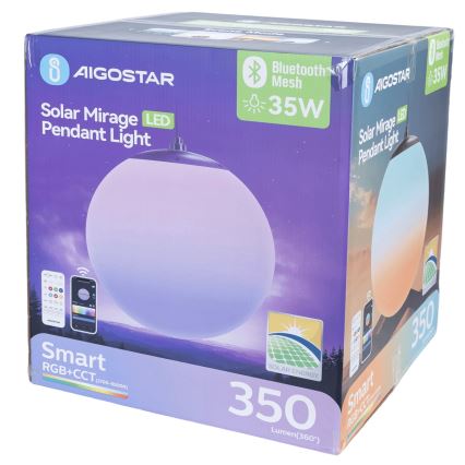 Aigostar - LED RGB Stmievateľný solárny luster MESH LED/35W/3,7V 8000 mAh 2700K-6500K IP65 pr. 50 cm