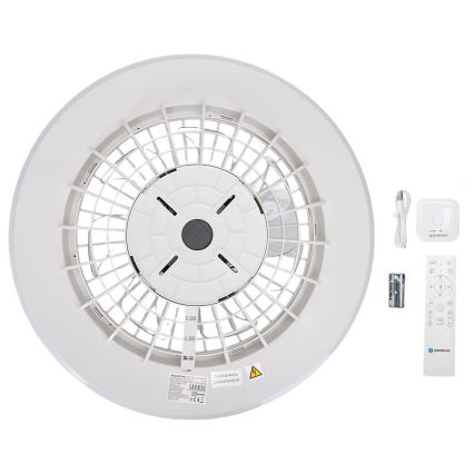 Aigostar - LED RGB Stmievateľné stropné svietidlo s ventilátorom MESH LED/40W/230V 2700-6500K biela + diaľkové ovládanie