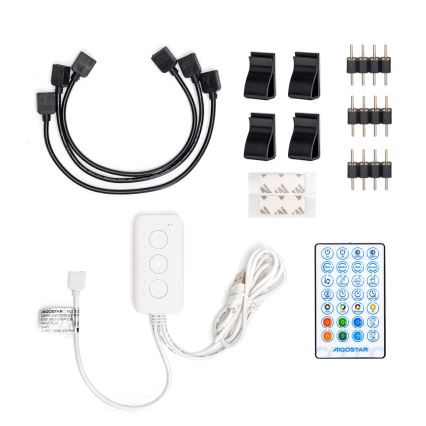 Aigostar - LED RGB Inteligentný Stmievateľný pásik 4x0,5m LED/4,5W/5V Wi-Fi + diaľkové ovládanie