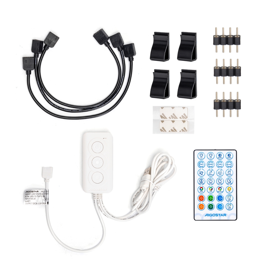 Aigostar - LED RGB Inteligentný Stmievateľný pásik 4x0,5m LED/4,5W/5V Wi-Fi + diaľkové ovládanie