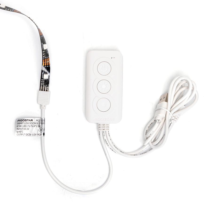 Aigostar - LED RGB Inteligentný Stmievateľný pásik 4x0,5m LED/4,5W/5V Wi-Fi + diaľkové ovládanie