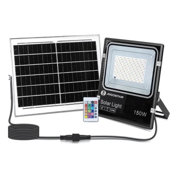 Aigostar - LED RGB Stmievateľný solárny reflektor LED/150W/3,2V IP66 + diaľkové ovládanie