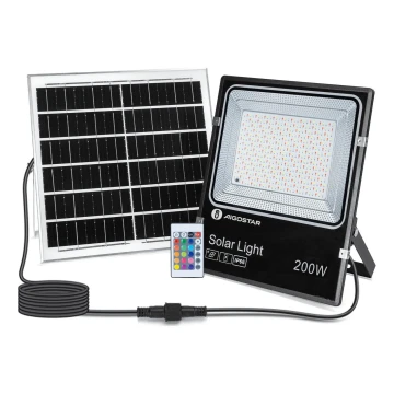 Aigostar - LED RGB Stmievateľný solárny reflektor LED/200W/3,2V IP66 16000 mAh + diaľkové ovládanie