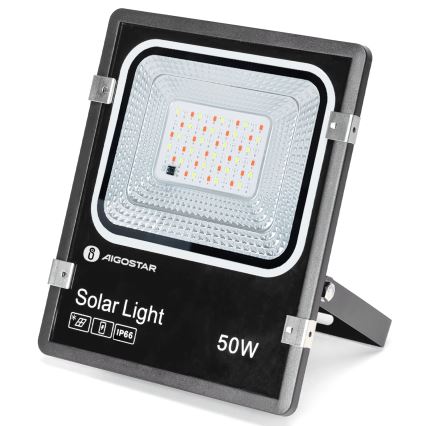 Aigostar - LED RGB Stmievateľný solárny reflektor LED/50W/3,2V IP66 4000 mAh + diaľkové ovládanie