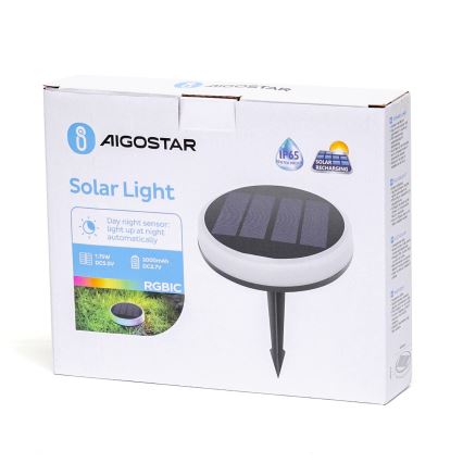 Aigostar - LED RGBIC Solárne svietidlo LED/0,6W/3,7V IP65