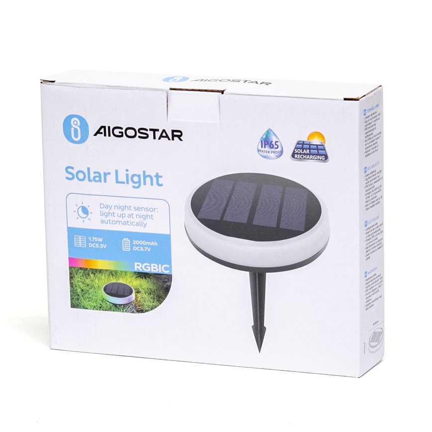 Aigostar - LED RGBIC Solárne svietidlo LED/0,6W/3,7V IP65