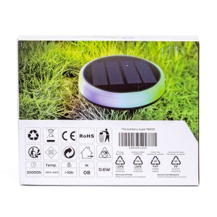 Aigostar - LED RGBIC Solárne svietidlo LED/0,6W/3,7V IP65