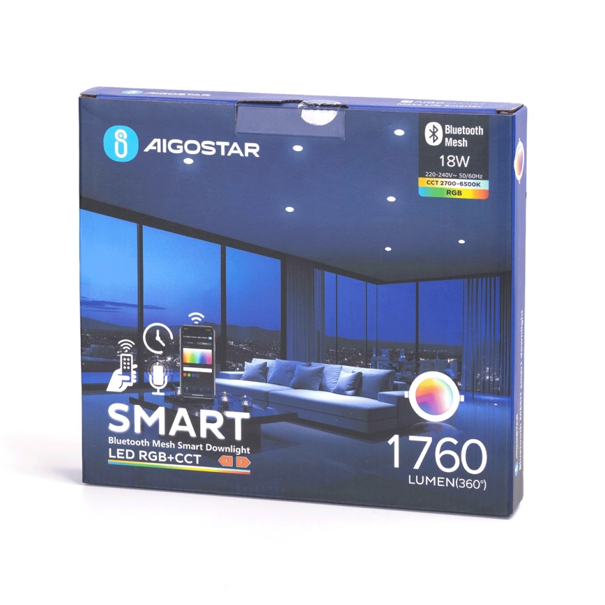 Aigostar - LED RGBW Stmievateľné kúpeľňové podhľadové svietidlo MESH Smart LED/18W/230V 2700-6500K IP44