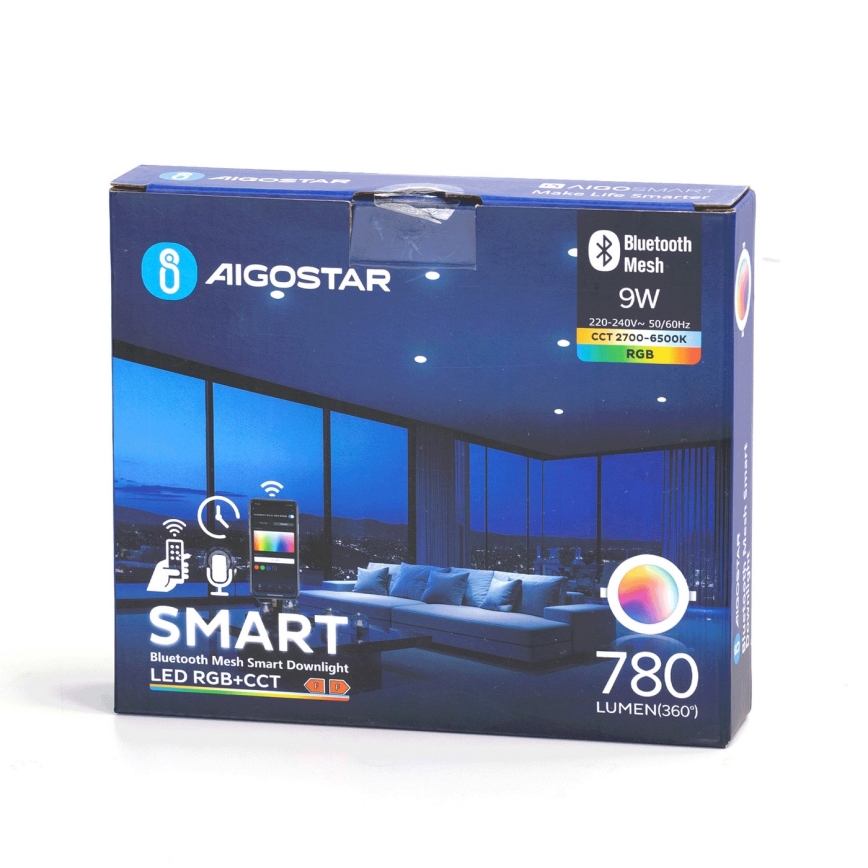 Aigostar - LED RGBW Stmievateľné kúpeľňové podhľadové svietidlo MESH Smart LED/9W/230V 2700-6500K IP44