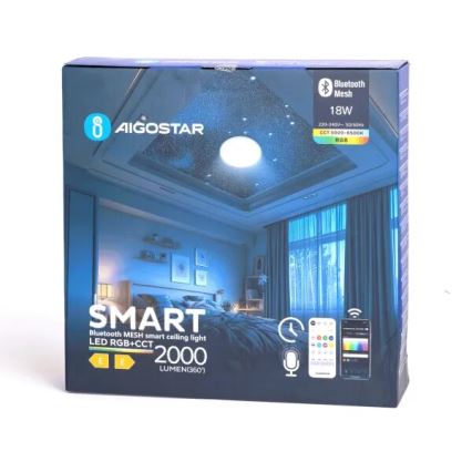 Aigostar - LED RGBW Stmievateľné kúpeľňové stropné svietidlo MESH Smart LED/18W/230V 3000-6500K IP44 + diaľkové ovládanie