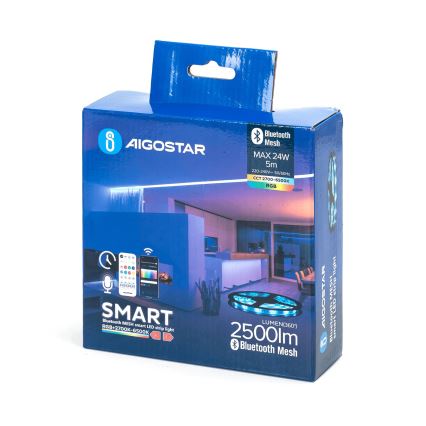 Aigostar - LED RGBW Stmievateľný pásik 5m MESH Smart LED/24W/230V 2700-6500K + diaľkové ovládanie