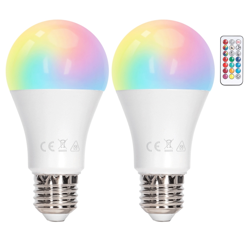 Aigostar - LED RGBW Stmievateľná žiarovka A60 E27/10W/230V 3000K + diaľkové ovládanie