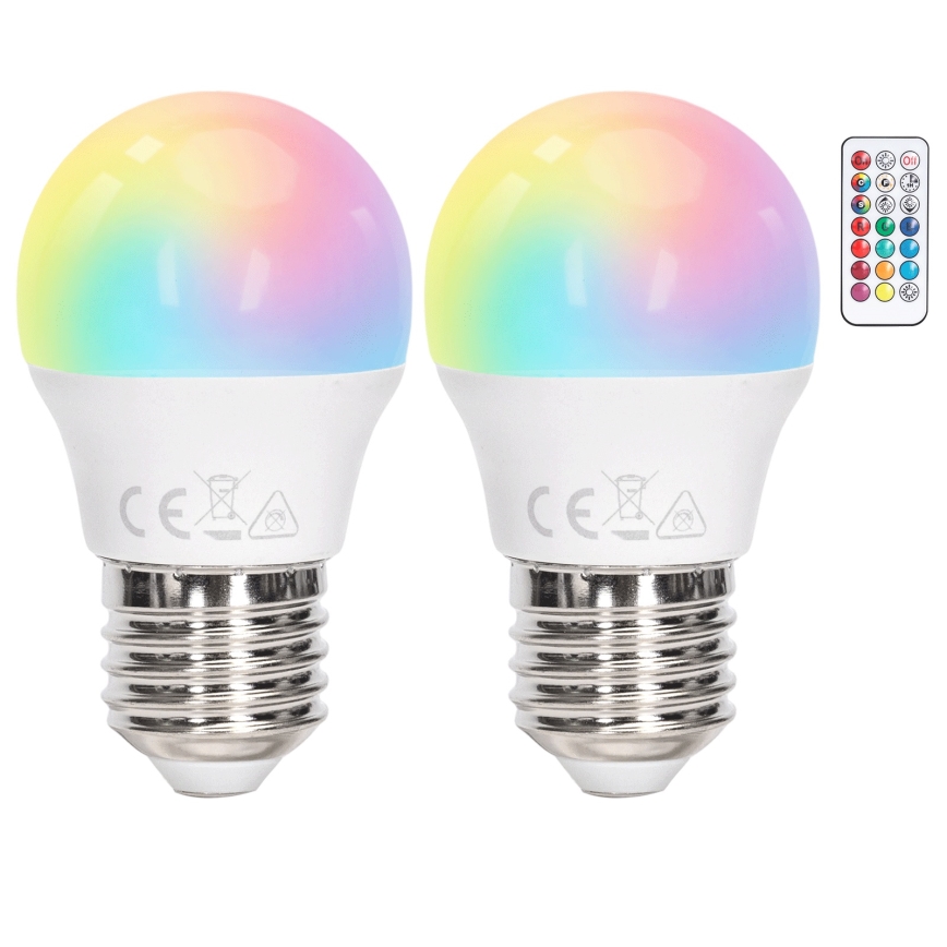 Aigostar - LED RGBW stmievateľná žiarovka G45 E27/4,8W/230V 3000K + diaľkové ovládanie