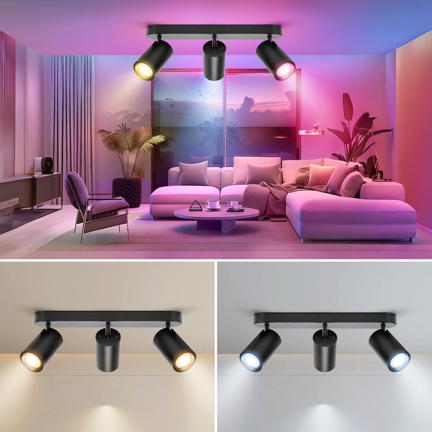 Aigostar - LED RGBW Stmievateľné bodové svietidlo MESH 3xLED/4,9W/230V 2700-6500K biela + diaľkové ovládanie