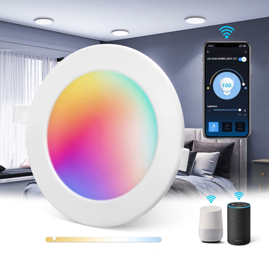 Aigostar - LED RGBW Stmievateľné kúpeľňové podhľadové svietidlo MESH Smart LED/3W/230V 2700-6500K IP44