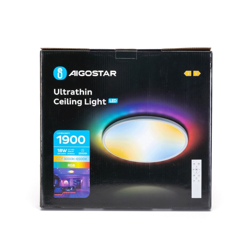 Aigostar - LED RGBW Stmievateľné kúpeľňové stropné svietidlo LED/18W/230V 3000-6500K pr. 30 cm IP44 + diaľkové ovládanie