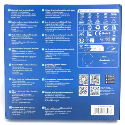 Aigostar - LED RGBW Stmievateľné nástenné svietidlo MESH Smart LED/12W/230V 2700-6500K biela + diaľkové ovládanie