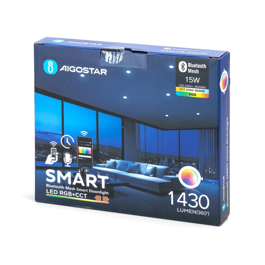 Aigostar - LED RGBW Stmievateľné podhľadové svietidlo MESH LED/15W/230V 2700-6500K pr. 17 cm