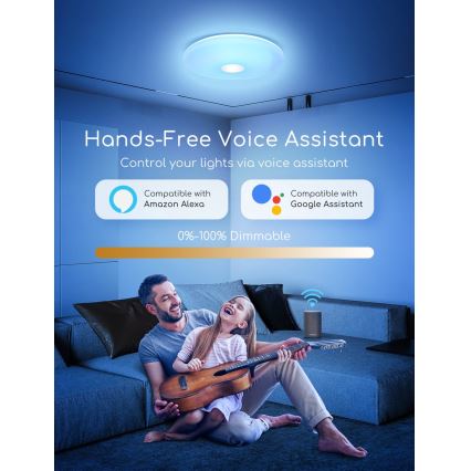Aigostar - LED RGBW Stmievateľné stropné svietidlo 18W/230V pr. 34 cm Wi-Fi