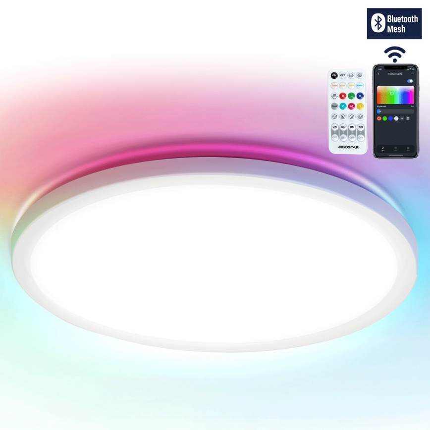 Aigostar - LED RGBW Stmievateľné stropné svietidlo MESH LED/24W/230V 3000-6500K biela + diaľkové ovládanie