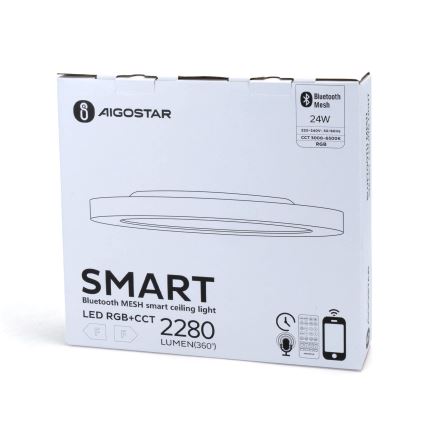 Aigostar - LED RGBW Stmievateľné stropné svietidlo MESH LED/24W/230V 3000-6500K biela + diaľkové ovládanie