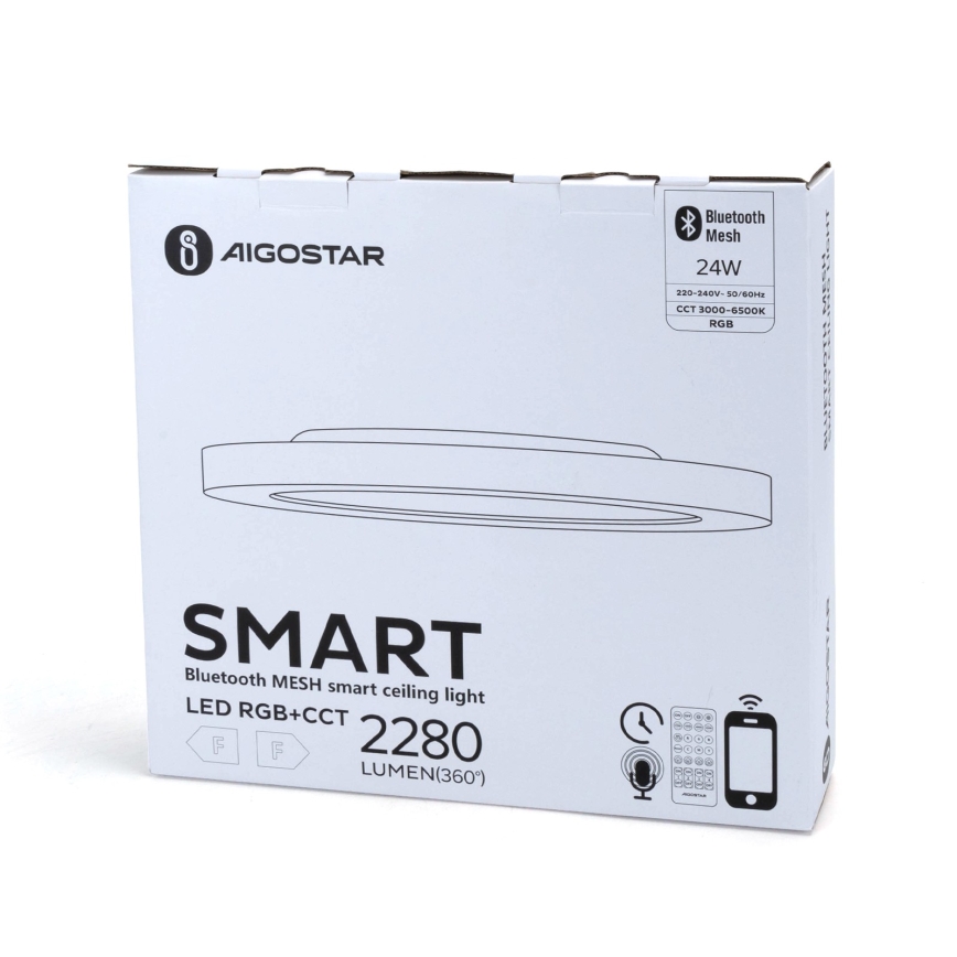 Aigostar - LED RGBW Stmievateľné stropné svietidlo MESH LED/24W/230V 3000-6500K biela + diaľkové ovládanie