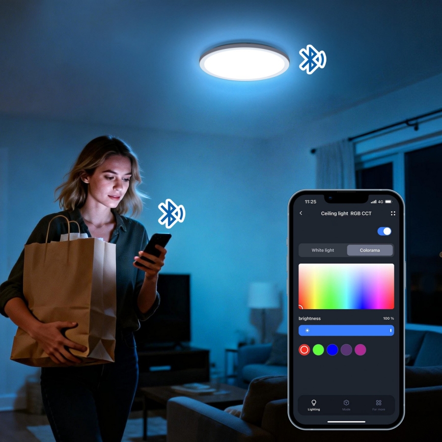 Aigostar - LED RGBW stmievateľné stropné svietidlo MESH LED/36W/230V 3000-6500K čierne + diaľkové ovládanie