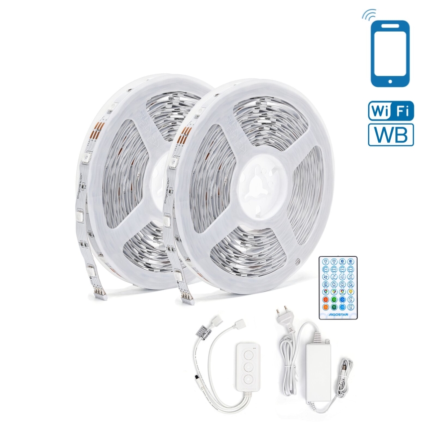 Aigostar - LED RGBW Stmievateľný pásik LED/48W/12V 2x7,5 m Wi-Fi