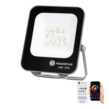 Aigostar - LED RGBW Stmievateľný reflektor MESH Smart LED/20W/230V 6500K IP65 + diaľkové ovládanie