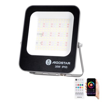 Aigostar - LED RGBW Stmievateľný reflektor MESH Smart LED/30W/230V 6500K IP65 + diaľkové ovládanie
