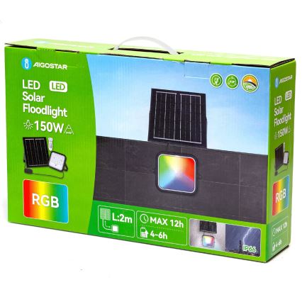 Aigostar - LED RGBW Stmievateľný solárny reflektor LED/150W/3,4V IP66 + diaľkové ovládanie