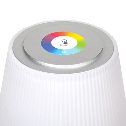 Aigostar - LED RGBW Vonkajšia stmievateľná nabíjacia stolná lampa LED/4W/5V 3600mAh biela/matný chróm IP54