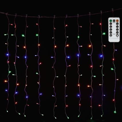 Aigostar - LED RGBY Vonkajší svetelný reťazec 300xLED/8 funkcií 3x1m IP44 + diaľkové ovládanie